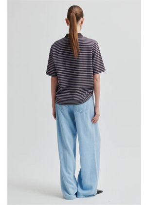 Verbie striped polo tee Chocolate Brown Second Female 